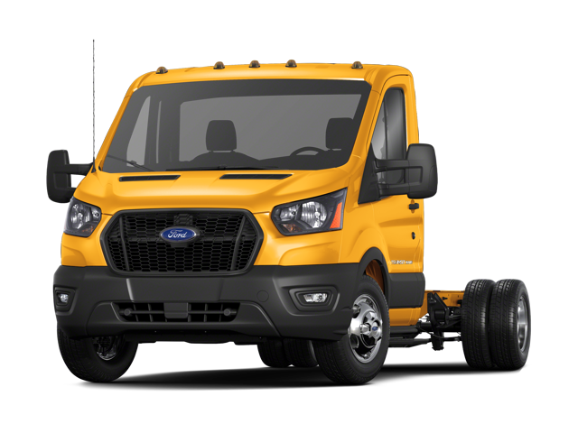 Front-three-quarter view of Ford Transit Cutaway