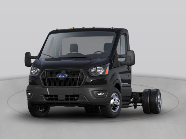 Front-three-quarter view of Ford Transit Cutaway chassis