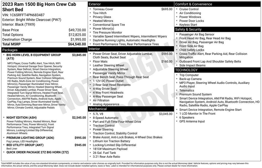 2023 RAM 1500 Big Horn/Lone Star