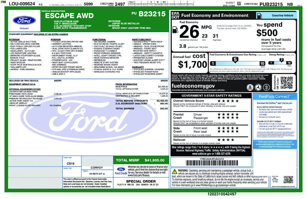2023 Ford Escape Platinum