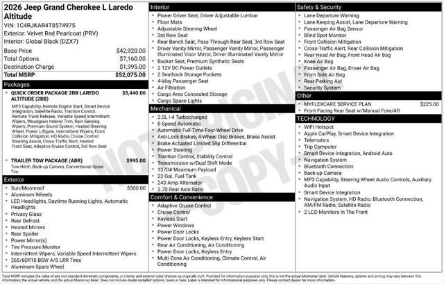 2026 Jeep Grand Cherokee L Altitude 4x4