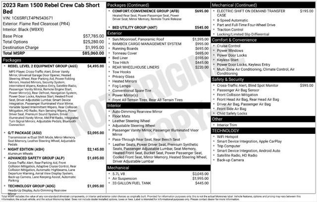 2023 RAM 1500 Rebel Crew Cab 4x4 5'7' Box