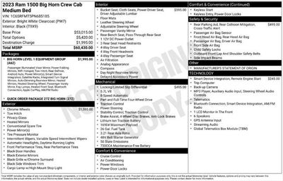 2023 RAM 1500 Big Horn Crew Cab 4x4 6'4' Box