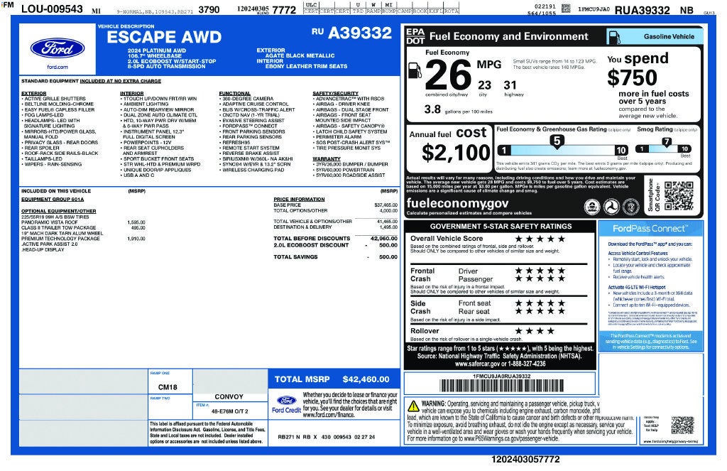 2024 Ford Escape Platinum