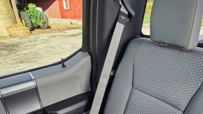 Interior front passenger door and seat of Ford Super Duty F-450