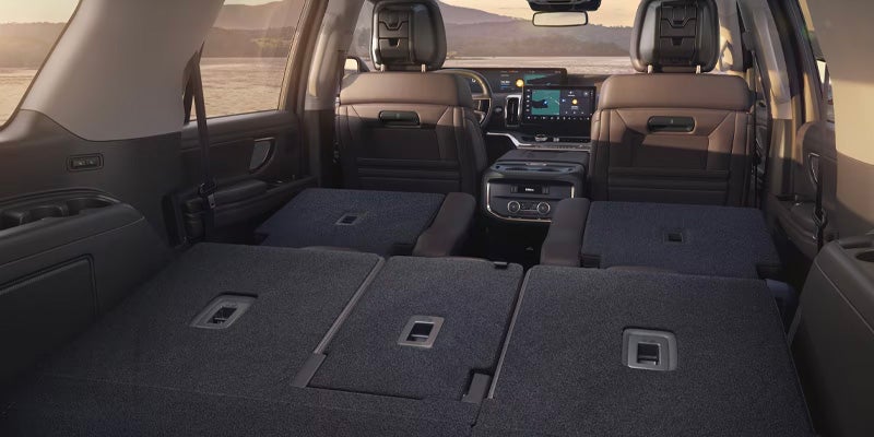 Folded rear passenger seats in Ford Expedition