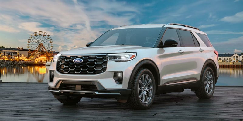 Ford Explorer SUV parked near water
