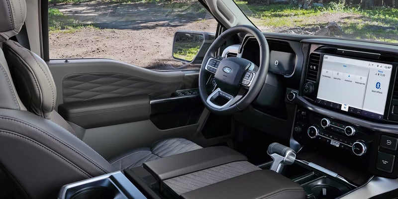Interior dashboard and seating of Ford F-150