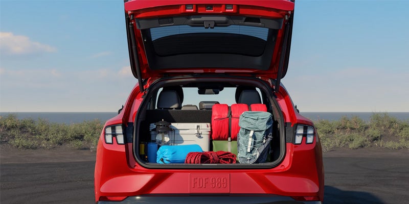 Open trunk cargo area of Ford Mustang Mach-E