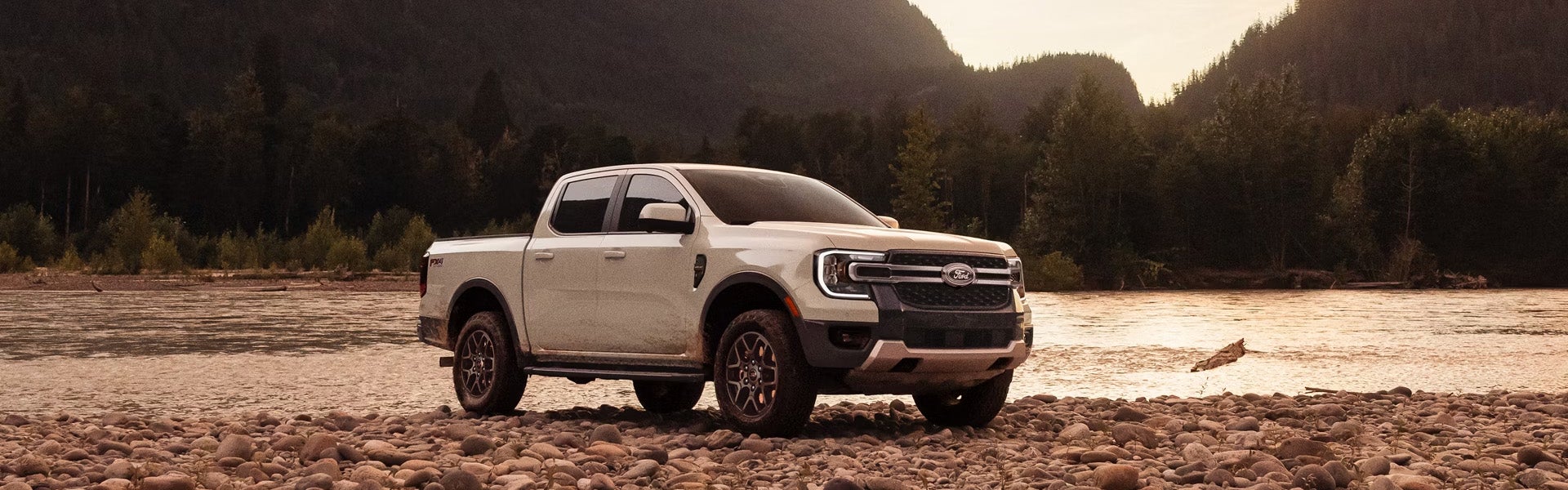 Ford Ranger pickup truck near a river