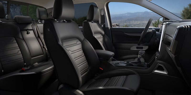 Interior front and rear seating of Ford Ranger