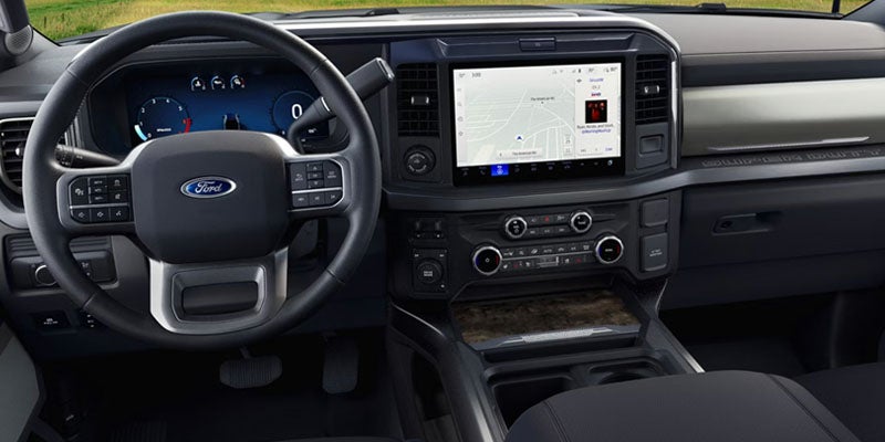 Steering wheel and digital display of Ford Super Duty F-250